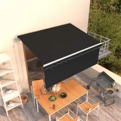 vidaXL Auvent rétractable automatique avec store 3,5x2,5 m Anthracite - TU