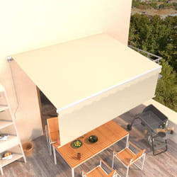 Vidaxl - Auvent manuel rétractable avec store 4x3 m Crème