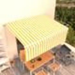 vidaXL Auvent manuel rétractable avec store 4x3 m Jaune et blanc - TU