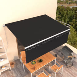 Vidaxl - Auvent manuel rétractable avec store 4x3 m Anthracite