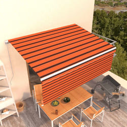 Vidaxl - Auvent manuel rétractable avec store 4x3 m Orange et marron