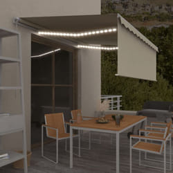 Vidaxl - Auvent manuel rétractable avec store et led 4x3 m Crème