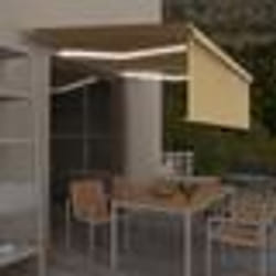vidaXL Auvent manuel rétractable avec store et LED 4x3m Jaune et blanc - TU