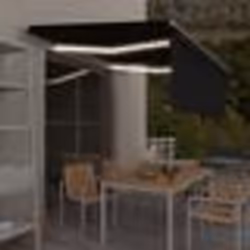 vidaXL Auvent manuel rétractable avec store et LED 4x3 m Anthracite