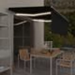 vidaXL Auvent manuel rétractable avec store et LED 4x3 m Anthracite