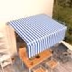 vidaXL Auvent automatique rétractable avec store 4x3 m Bleu et blanc - TU