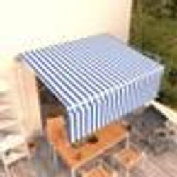 vidaXL Auvent automatique rétractable avec store 4x3 m Bleu et blanc - TU