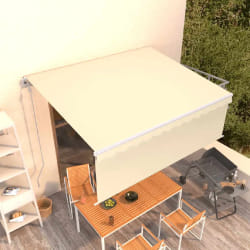 vidaXL Auvent automatique rétractable avec store 4x3 m Crème - TU