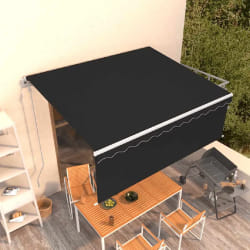 vidaXL Auvent automatique rétractable avec store 4,5x3 m Anthracite - TU