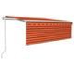 vidaXL Auvent automatique rétractable et store 4,5x3m Orange et marron - TU