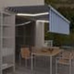 vidaXL Auvent automatique store capteur de vent/LED 5x3m Bleu et blanc