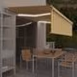 vidaXL Auvent automatique store capteur de vent/LED 5x3 m Jaune/blanc
