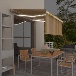 Vidaxl - Auvent manuel rétractable avec store led 3x2,5 m Jaune et blanc