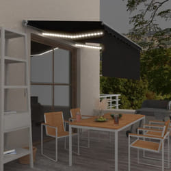 Vidaxl - Auvent manuel rétractable et store et led 3x2,5 m Anthracite