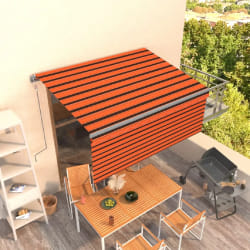 vidaXL Auvent rétractable automatique avec store 3x2,5 m Orange marron - TU