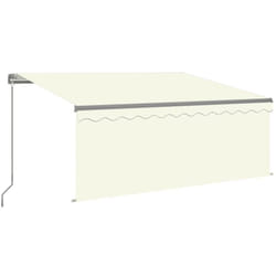 Vidaxl - Auvent rétractable manuel avec store 3,5x2,5 m Crème