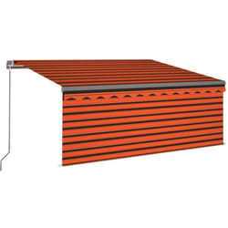 Vidaxl - Auvent rétractable manuel avec store 3,5x2,5 m Orange et marron