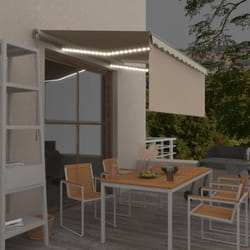 Vidaxl - Auvent rétractable manuel avec store et led 3,5x2,5 m Crème
