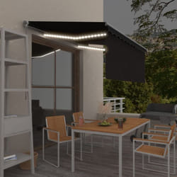 Vidaxl - Auvent rétractable manuel avec store led 3,5x2,5 m Anthracite