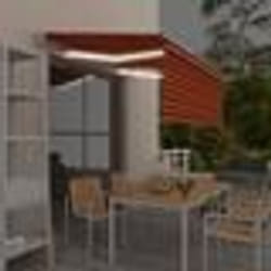 vidaXL Auvent rétractable manuel store LED 3,5x2,5 m Orange et marron