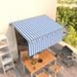 vidaXL Auvent rétractable automatique avec store 3,5x2,5 m Bleu blanc