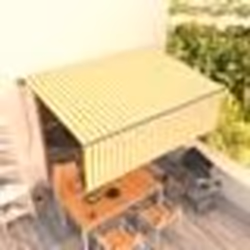 vidaXL Auvent manuel rétractable avec store 4x3 m Jaune et blanc