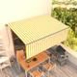 vidaXL Auvent manuel rétractable avec store 4x3 m Jaune et blanc