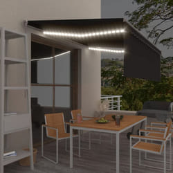 Vidaxl - Auvent manuel rétractable et store et led 4x3 m Anthracite