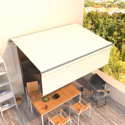 vidaXL Auvent automatique rétractable avec store 4x3 m Crème - TU
