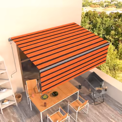 vidaXL Auvent automatique rétractable avec store 4x3m Orange et marron - TU