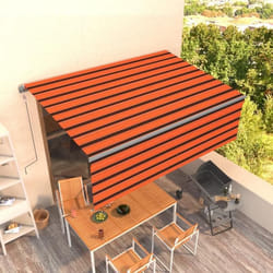 vidaXL Auvent automatique rétractable avec store 4x3m Orange et marron - TU