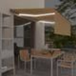 vidaXL Auvent automatique store capteur de vent LED 4x3m Jaune/blanc