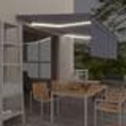 vidaXL Auvent manuel rétractable avec store et LED 4,5x3 m Bleu blanc - TU