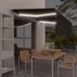 vidaXL Auvent manuel rétractable avec store et LED 4,5x3 m Anthracite - TU