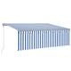 vidaXL Auvent automatique rétractable avec store 4,5x3 m Bleu et blanc - TU