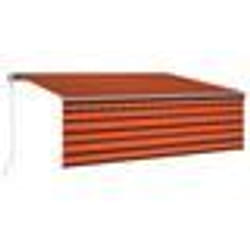 vidaXL Auvent automatique rétractable et store 4,5x3m Orange et marron - TU