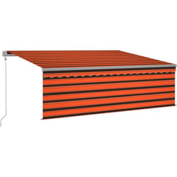 vidaXL Auvent automatique store capteur de vent LED Orange et marron