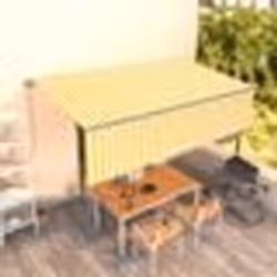 vidaXL Auvent rétractable manuel avec store 5x3 m Jaune et blanc