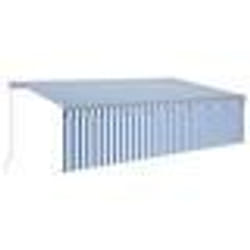 vidaXL Auvent rétractable manuel avec store et LED 5x3 m Bleu et blanc