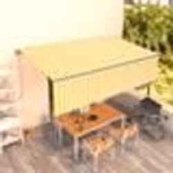 vidaXL Auvent rétractable automatique avec store 5x3 m Jaune et blanc