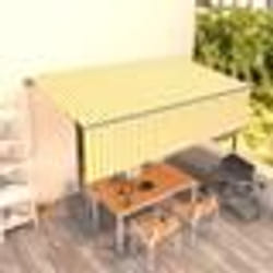 vidaXL Auvent rétractable automatique avec store 5x3 m Jaune et blanc