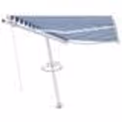 vidaXL Auvent manuel rétractable sur pied 350x250 cm Bleu/blanc