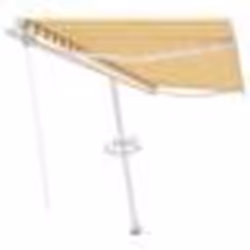 vidaXL Auvent manuel rétractable sur pied 400x300 cm Jaune et blanc - TU