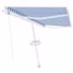 vidaXL Auvent automatique sur pied 400x300 cm Bleu et blanc - TU