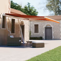 vidaXL Auvent automatique sur pied 400x300 cm Orange/marron - TU