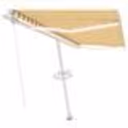 vidaXL Auvent manuel rétractable avec LED 450x300 cm Jaune et blanc