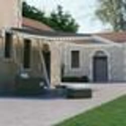 vidaXL Auvent automatique capteur de vent/LED 450x300 cm Bleu et blanc