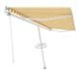 vidaXL Auvent automatique sur pied 500x300 cm Jaune/Blanc