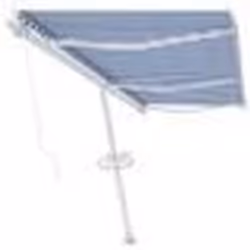vidaXL Auvent manuel rétractable sur pied 600x300 cm Bleu/Blanc