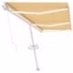 vidaXL Auvent manuel rétractable avec LED 600x300 cm Jaune et blanc